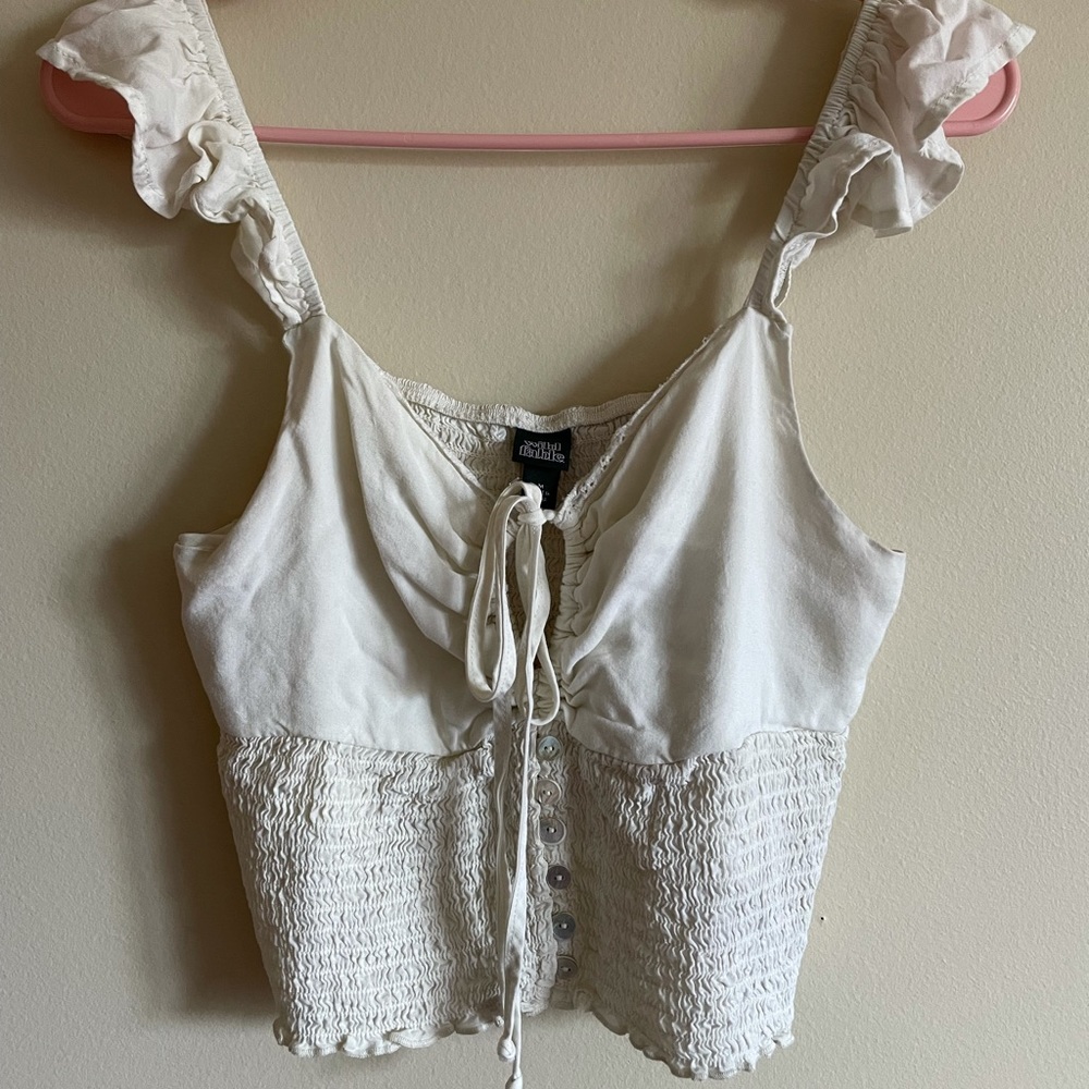 Off White Cutout Blouse 🌴🐬🌺